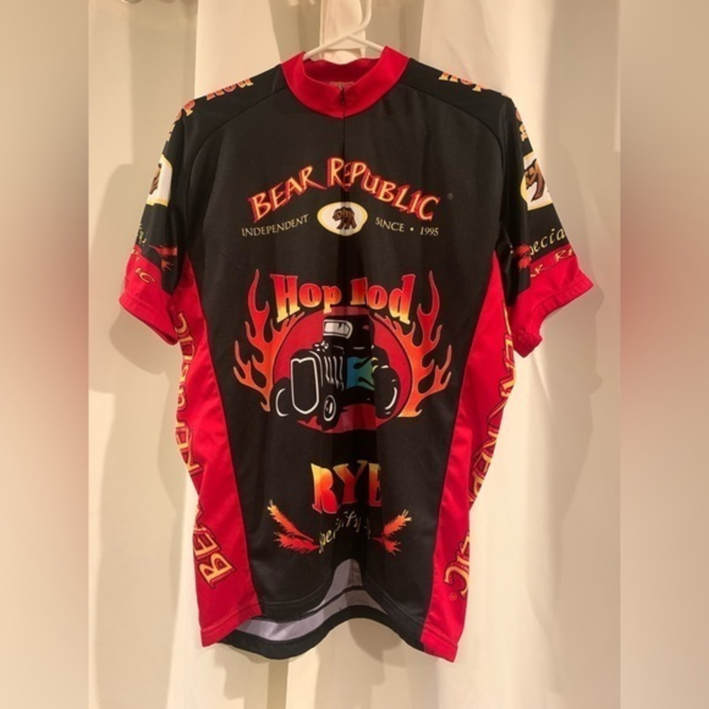 World Jerseys Cycling Jersey‎ Mens Large Bear Republic Hot Rod